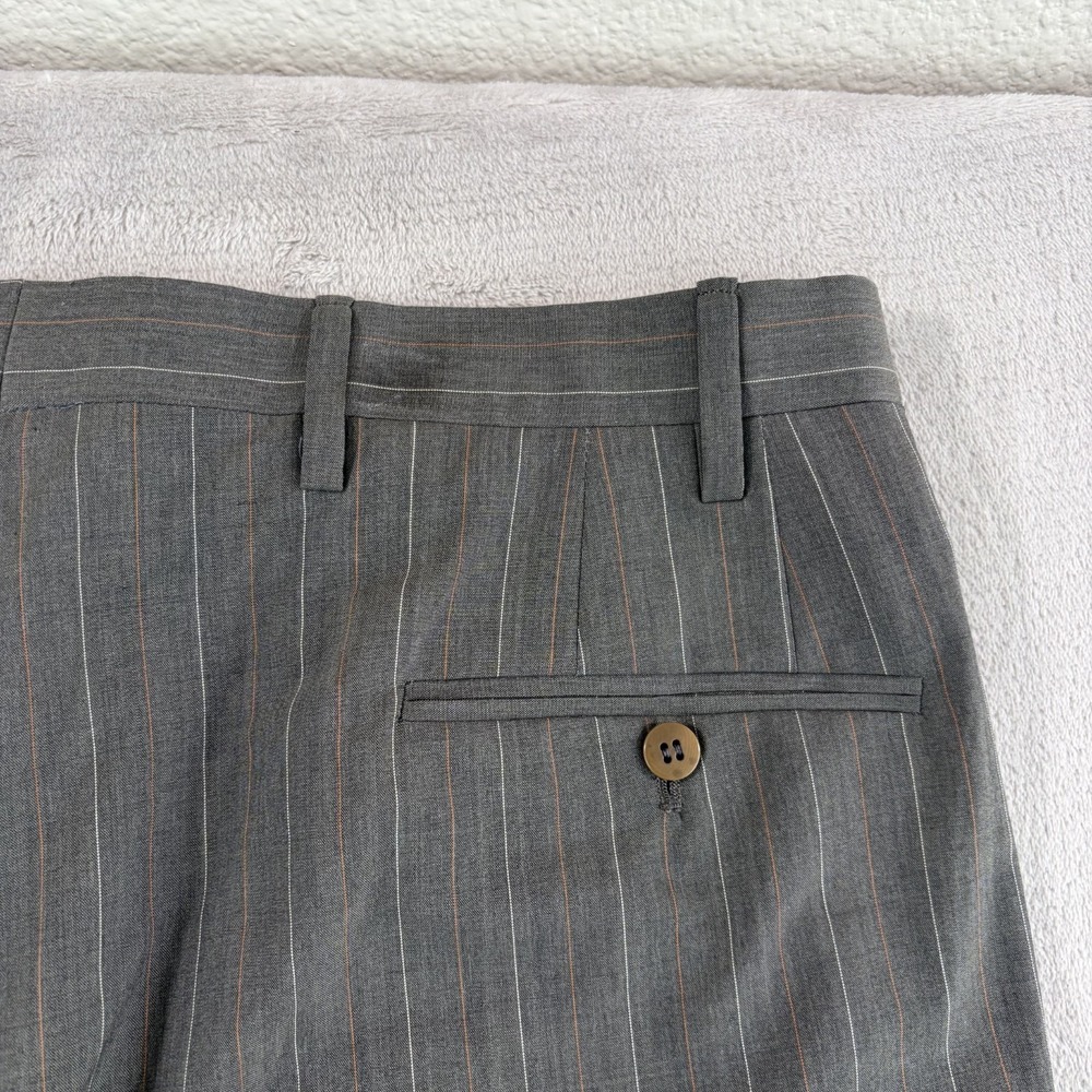 Kiton Napoli Pleated Dress Trouser Pants in Grey Multi Striped Wool Men 34x29 - Picture 4 of 15